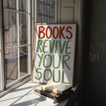 Books Revive Your Soul Wall Art Print, 7 of 9