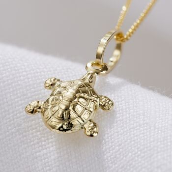 9ct Gold Turtle Pendant Necklace, 3 of 5