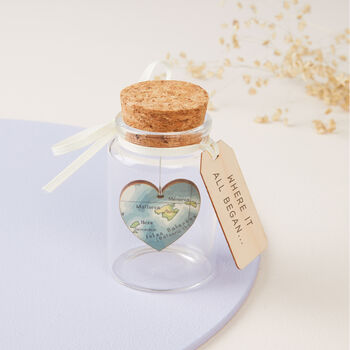 Personalised Map Heart Message Bottle Anniversary Gift, 4 of 9