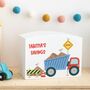 Personalised Tipper Truck Construction Wooden Money Pot, thumbnail 1 of 7