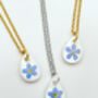 Personalised Necklace Double Sided With Forgetmenot And Letters, thumbnail 4 of 10