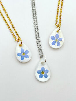 Personalised Necklace Double Sided With Forgetmenot And Letters, 4 of 10