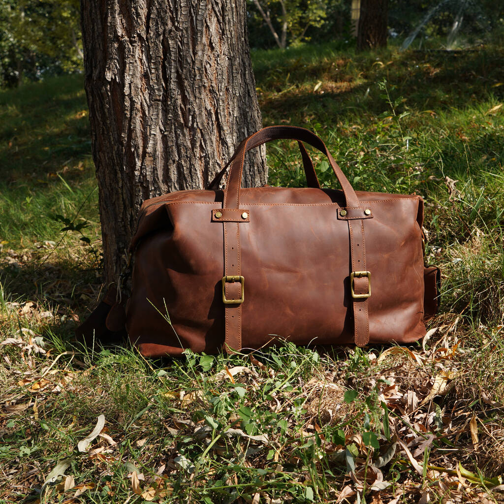 Large Genuine Leather Holdall By EAZO | notonthehighstreet.com