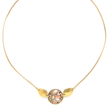Round Gold Plated Disc Necklace, 2 of 3