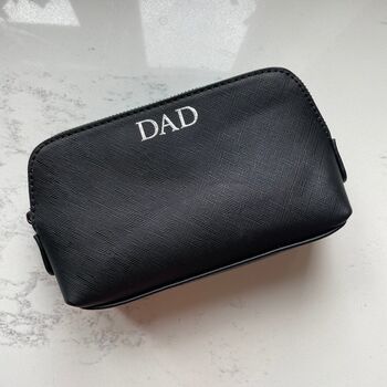 Personalised Mens Saffiano Leather Toiletry Bag, 6 of 8