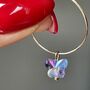 Iridescent Crystal Butterfly Hoop Earrings, thumbnail 2 of 2