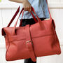 Personalised Handcrafted Red Leather Travel Bag, thumbnail 1 of 6