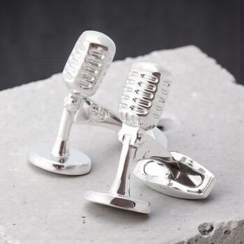 Personalised Retro Microphone Cufflinks, 7 of 12