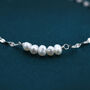 Sterling Silver Pearl Beaded Bracelet With Sparkly Disk Chain, thumbnail 7 of 12