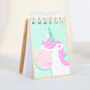Unicorn Wooden Toy And Pad Set In Personalised Bag, thumbnail 2 of 5
