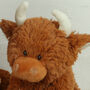 Scottish Highland Cow Brown Soft Toy, Gift Wrapped, thumbnail 7 of 8