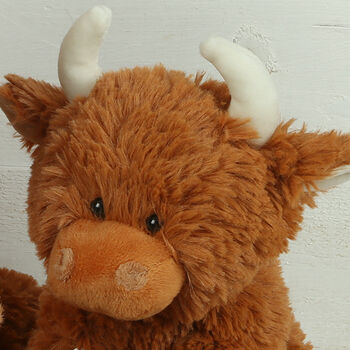 Scottish Highland Cow Brown Soft Toy, Gift Wrapped, 7 of 8