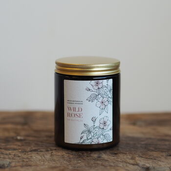 Wild Rose Botanical Candle Hand Poured In Ireland, 2 of 3