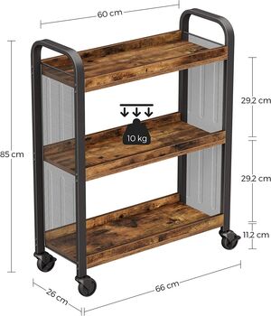 Kitchen Rolling Serving Trolley Cart, 4 of 5