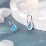 Sterling Silver Pear Cut Turquoise Stone Drop Hook Earrings, thumbnail 8 of 12