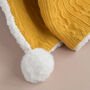 Personalised Knitted Mustard Baby Blanket, thumbnail 7 of 8