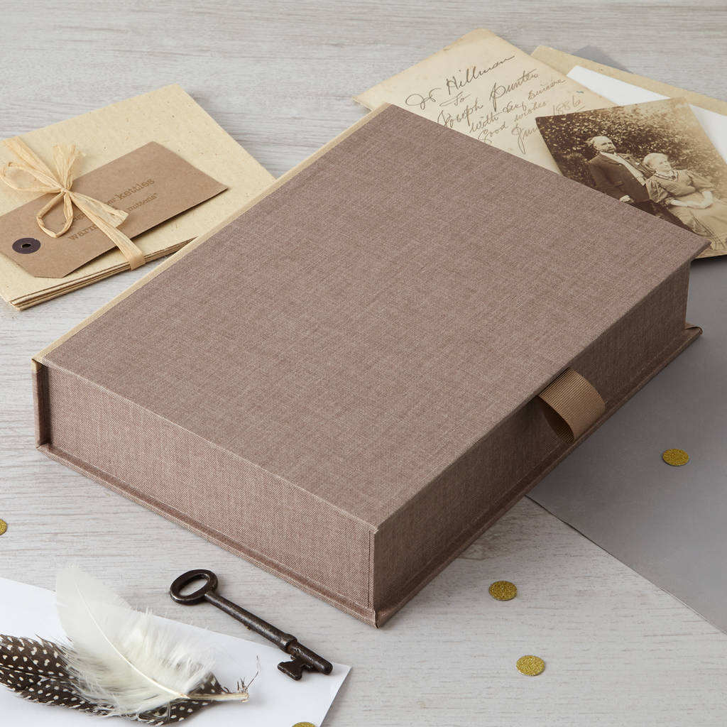 Personalised Keepsake Boxes In Linen By Harris And Jones