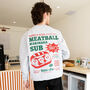 Meatball Marinara Sub Unisex Graphic Sweatshirt In Grey, thumbnail 3 of 7