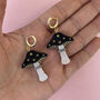 Black And Gold Mini Toadstool Earrings, thumbnail 1 of 2