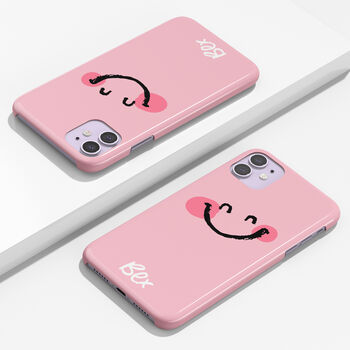 Personalised Pink Smiley Phone Case, 5 of 6