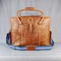 'Markham' Men's Extra Large Leather Holdall In Tan, thumbnail 2 of 12