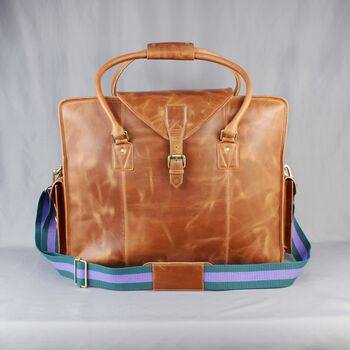 'Markham' Men's Extra Large Leather Holdall In Tan, 2 of 12