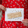 Personalised Wooden Ticket Valentines Day Gift Card, thumbnail 1 of 4