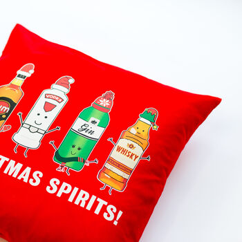 'Christmas Spirits' Christmas Cushion, 7 of 8