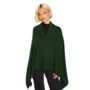 Dark Green 100% Cashmere Multi Ways Button Poncho Shawl Gift Boxed, thumbnail 7 of 8