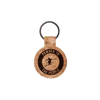 Round Cork Keyring 'Powder To The People' | Ski | Skiing | Keyring | Novelty, 2 of 2