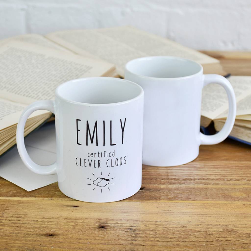 clever clogs personalised mug by ellie ellie