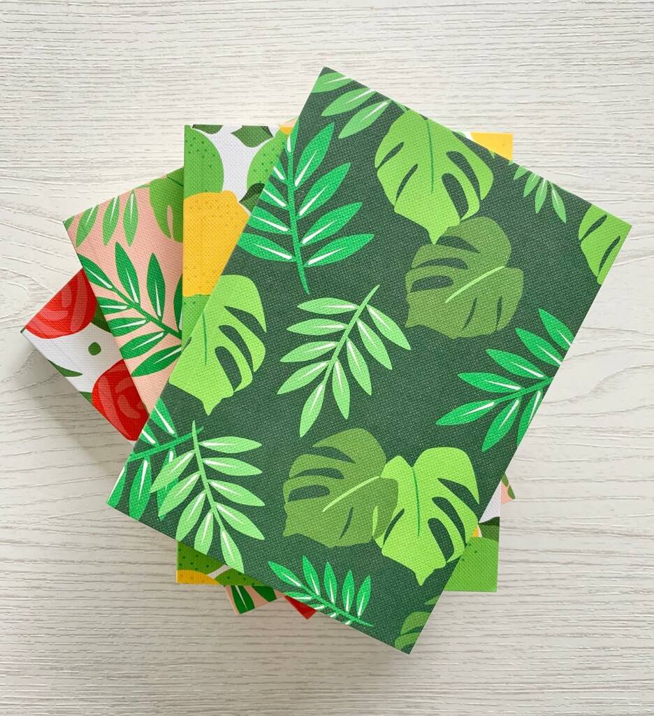Monstera On Green A6 Lined Notebook, 1 of 5