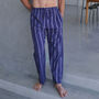 Men's 'Banbury Navy' Stripe Brushed Cotton Pyjama Trousers, thumbnail 1 of 2