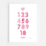 Numbers Pink Scandi Nursery Print, thumbnail 5 of 5
