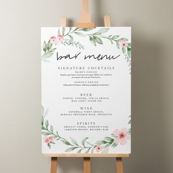 Floral Wedding Unplugged Sign 'Paige', 3 of 9