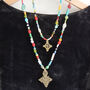 Beaded Necklace With Ethiopian Cross, thumbnail 7 of 9