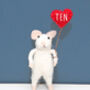 Felt Mouse With Love Heart, 10th Birthday Gift, thumbnail 2 of 3