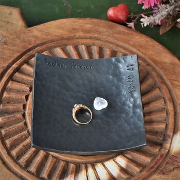 Personalised 11th Anniversary Gift; Hammered Forged Steel Dish, 10 of 12
