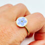 Forget Me Not Flower Adjustable Ring Hand Made Round, thumbnail 3 of 11