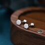 Sterling Silver Tiny Hexagon Barbell Earrings, thumbnail 2 of 12