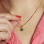 Gold Plated May Emerald Birthstone Necklace, thumbnail 2 of 6