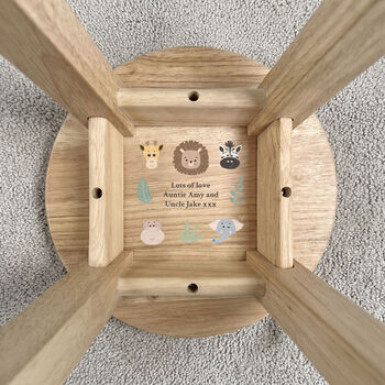 Personalised Toddler Jungle Animal Stool, 7 of 7