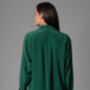 Sheena Forest Oversized Silk Crepe De Chine Blouse, thumbnail 3 of 4