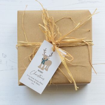 10 Personalised Reindeer Personalised Christmas Gift Tags, 2 of 2