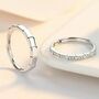 Adjustable Silver Plated Couple Promise Eternity Rings, thumbnail 5 of 6