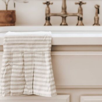Ruffle Cotton Tea Towel With Neutral Stripes, 2 of 2