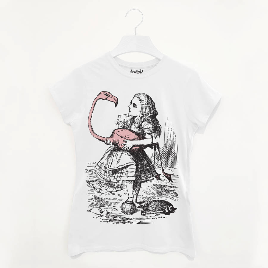 Alice And Flamingo Women’s Alice In Wonderland T Shirt