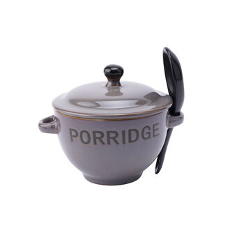 Ceramic Grey 'Porridge' Bowl And Spoon In Gift Box, 3 of 3