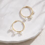 9ct Gold Triple Pearl Hoop Earrings, thumbnail 2 of 5