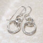 Sterling Silver Dangly Russian Rings Earrings, thumbnail 6 of 7